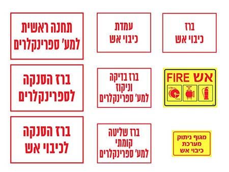 שילוט למערכות כיבוי אש