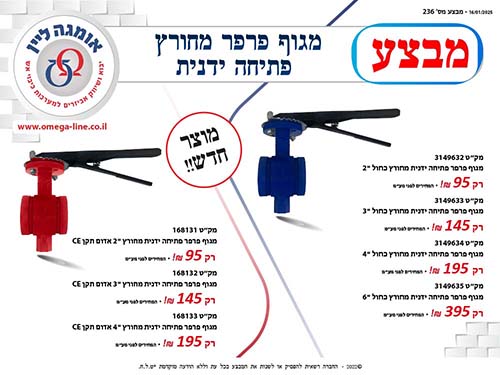 מבצע מגוף פרפר כחול ואדום פתיחה ידנית